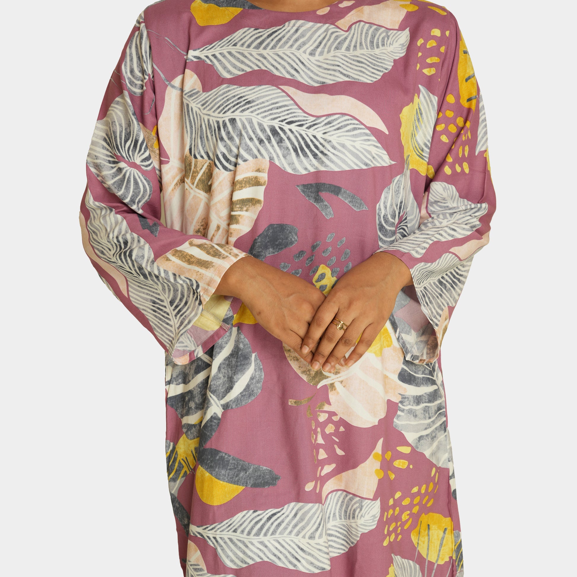 Premium Floral Print Two-Piece Set – Soft Rayon Fabric