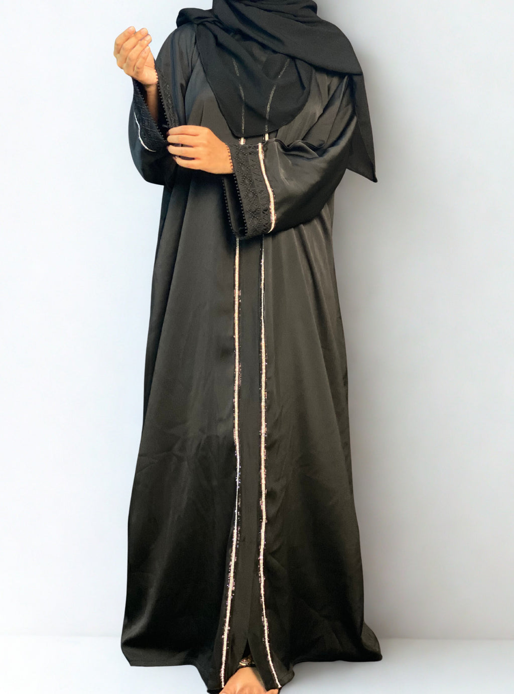 Lutfaz Premium Jafran Fabric Signature Borka - Black