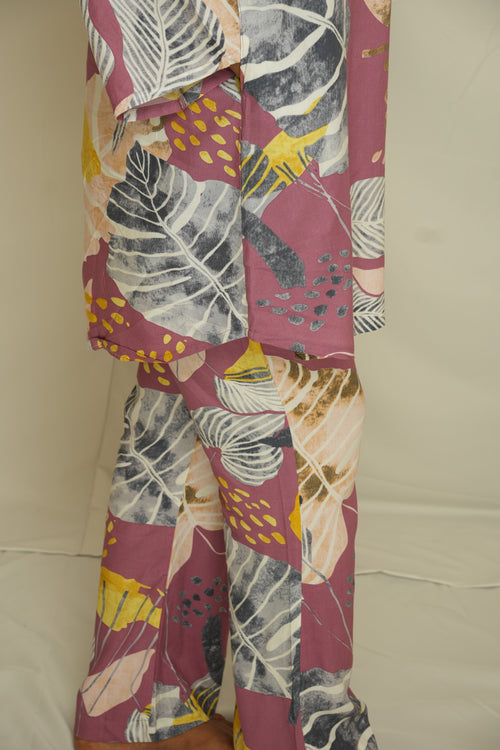 Premium Floral Print Two-Piece Set – Soft Rayon Fabric