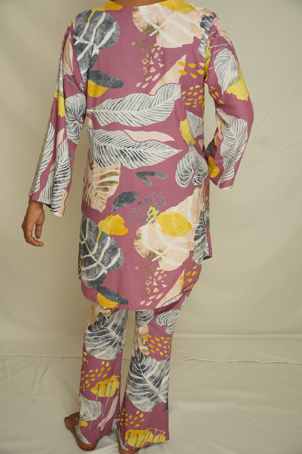 Premium Floral Print Two-Piece Set – Soft Rayon Fabric