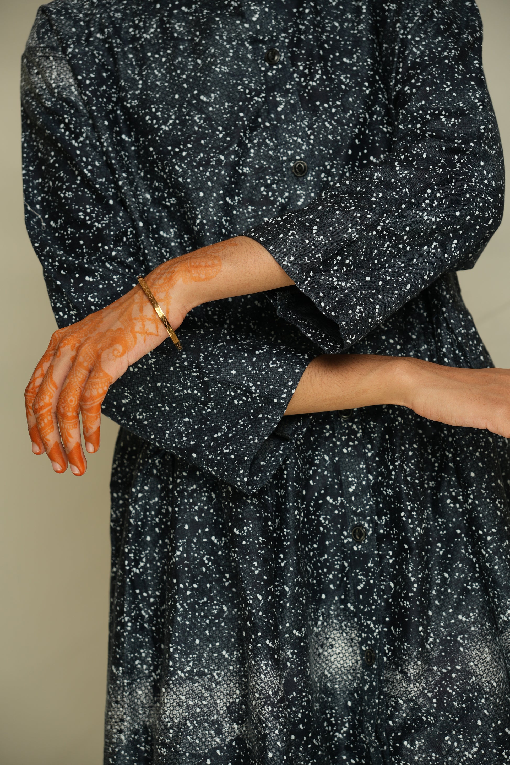 Printed Gathered Waist Tunic