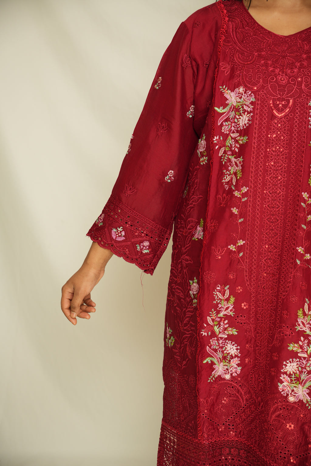 Regal Mauve Embroidered Lawn Suit with Designer Dupatta