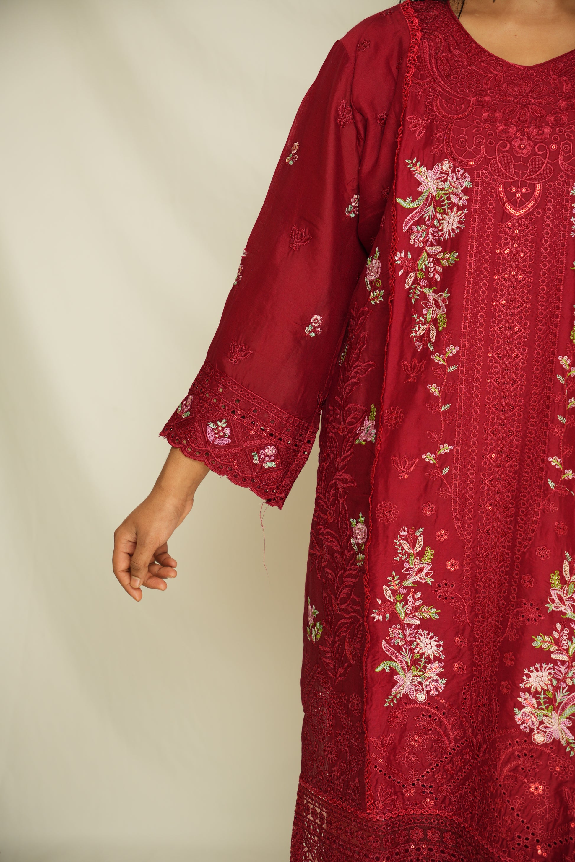 Regal Mauve Embroidered Lawn Suit with Designer Dupatta