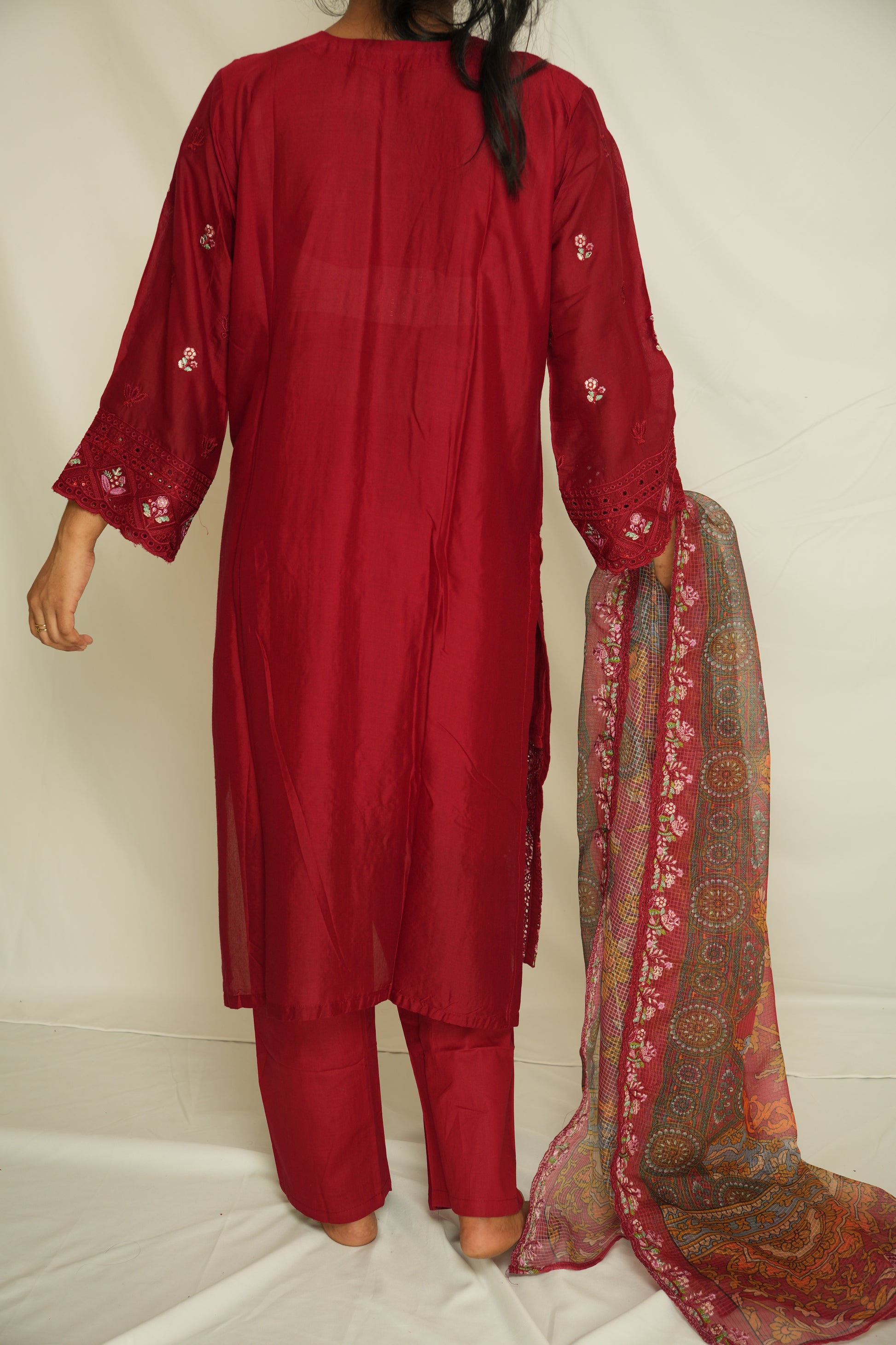 Regal Mauve Embroidered Lawn Suit with Designer Dupatta