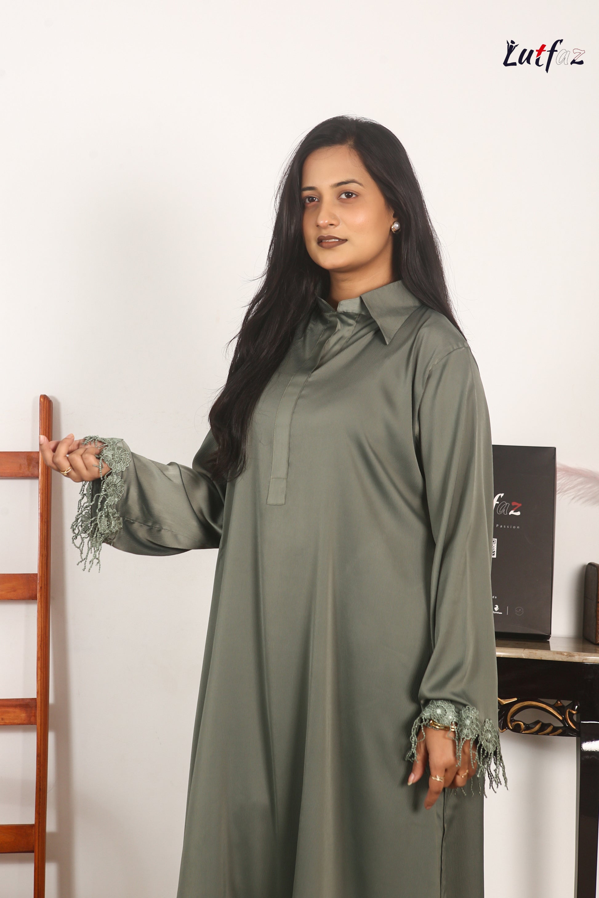 Lutfaz Soft Formals Sage Green Two-Piece