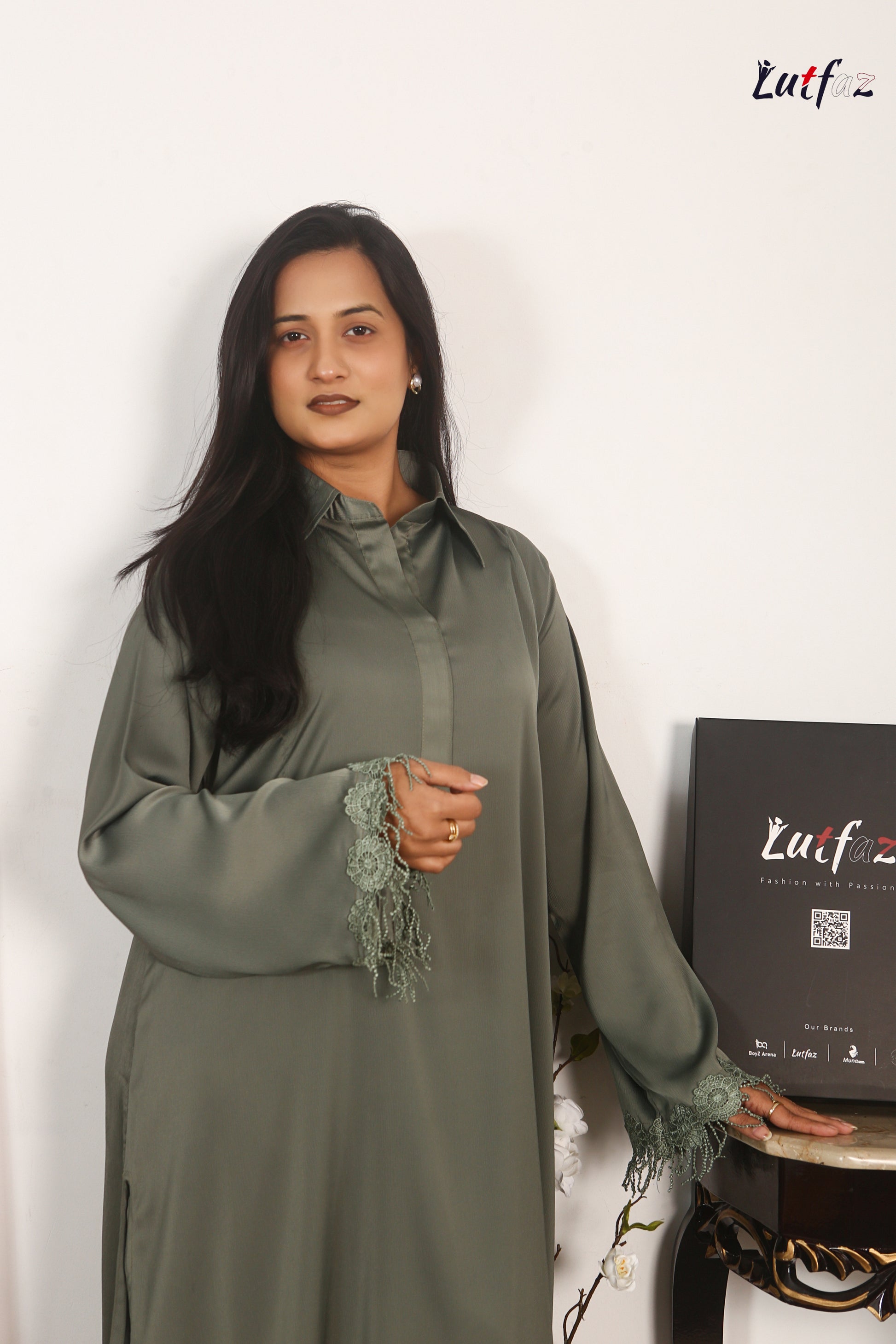 Lutfaz Soft Formals Sage Green Two-Piece