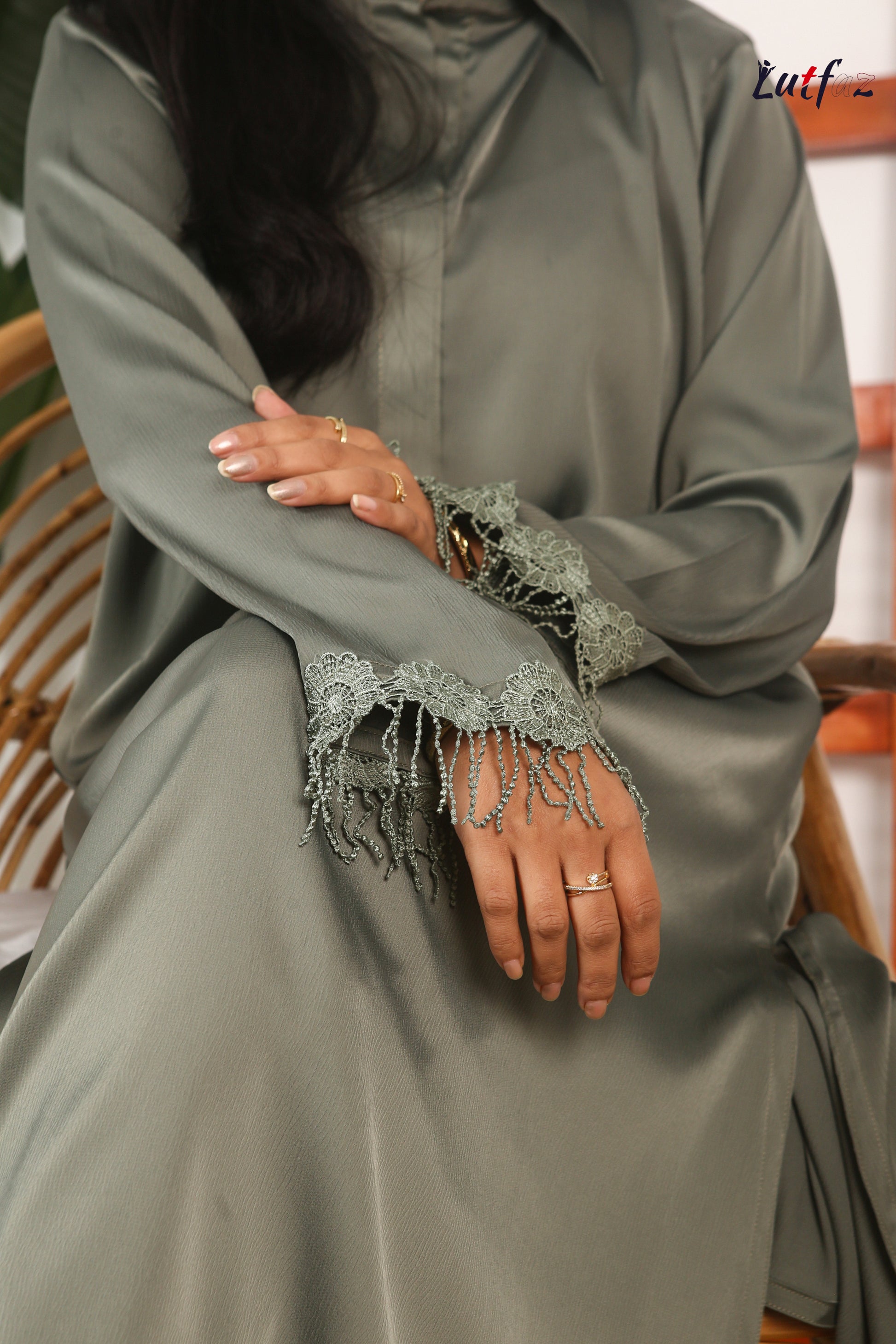 Lutfaz Soft Formals Sage Green Two-Piece