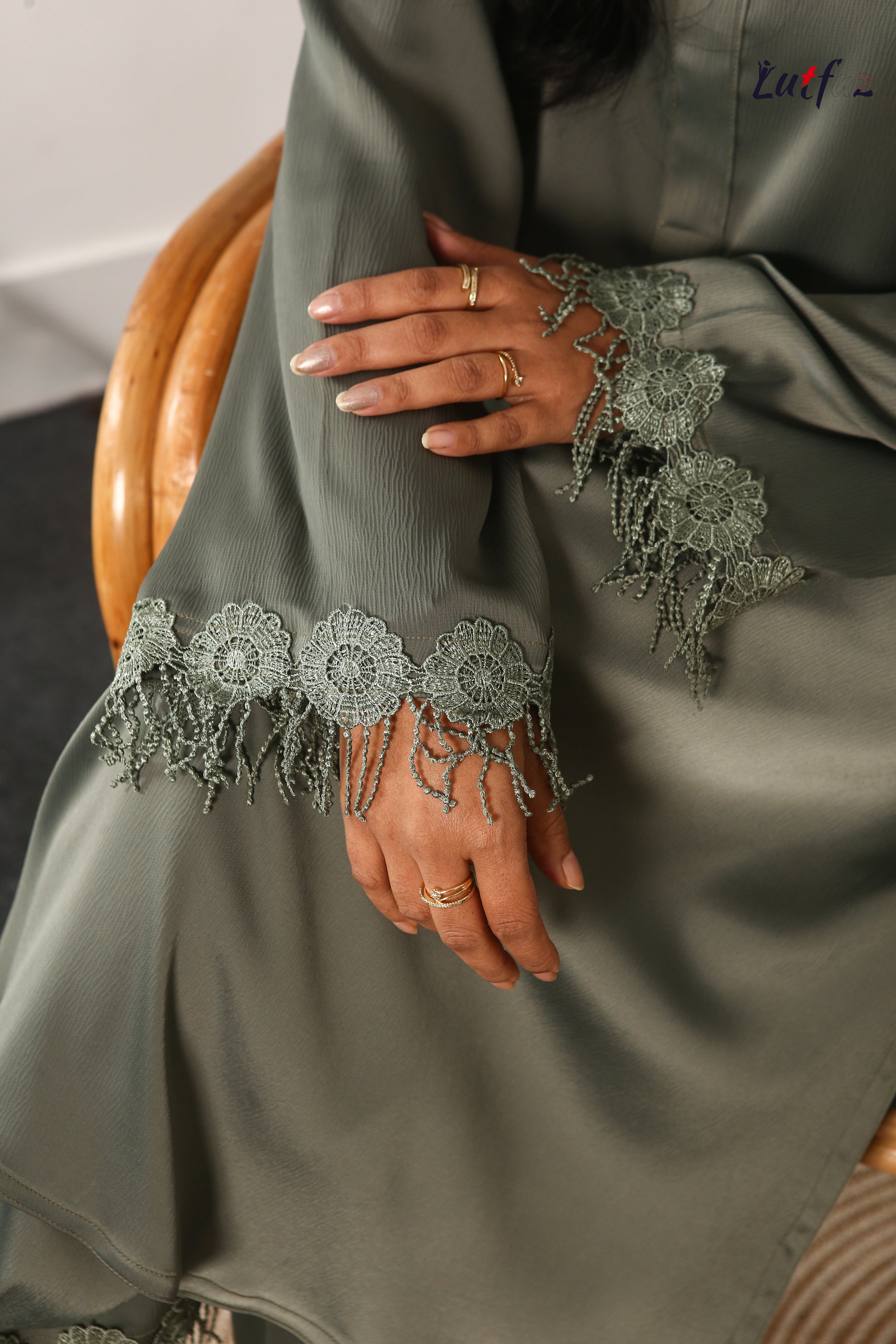 Lutfaz Soft Formals Sage Green Two-Piece