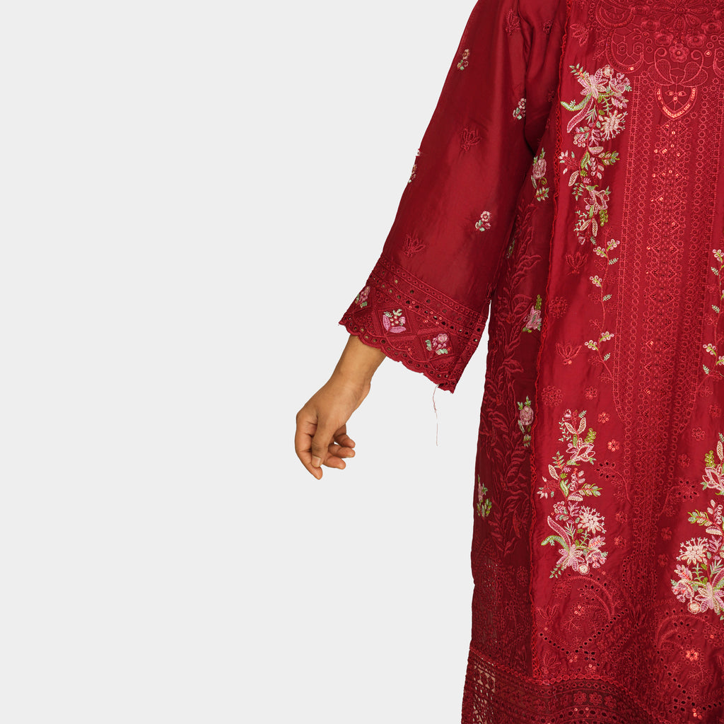 Regal Mauve Embroidered Lawn Suit
