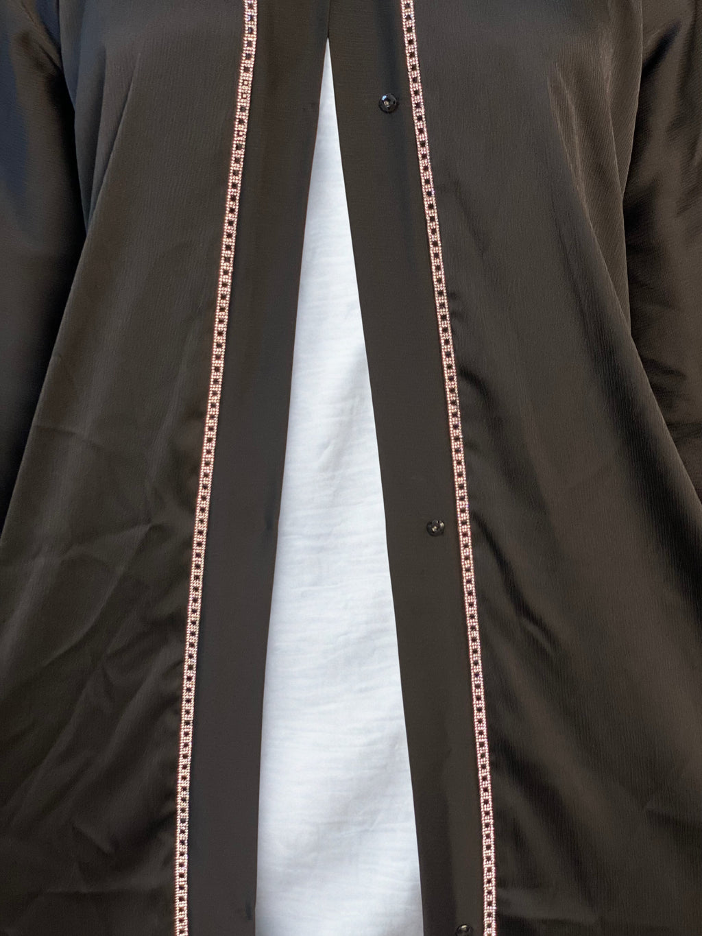 Lutfaz Premium Jafran Fabric Tiktok Abaya - Black & White