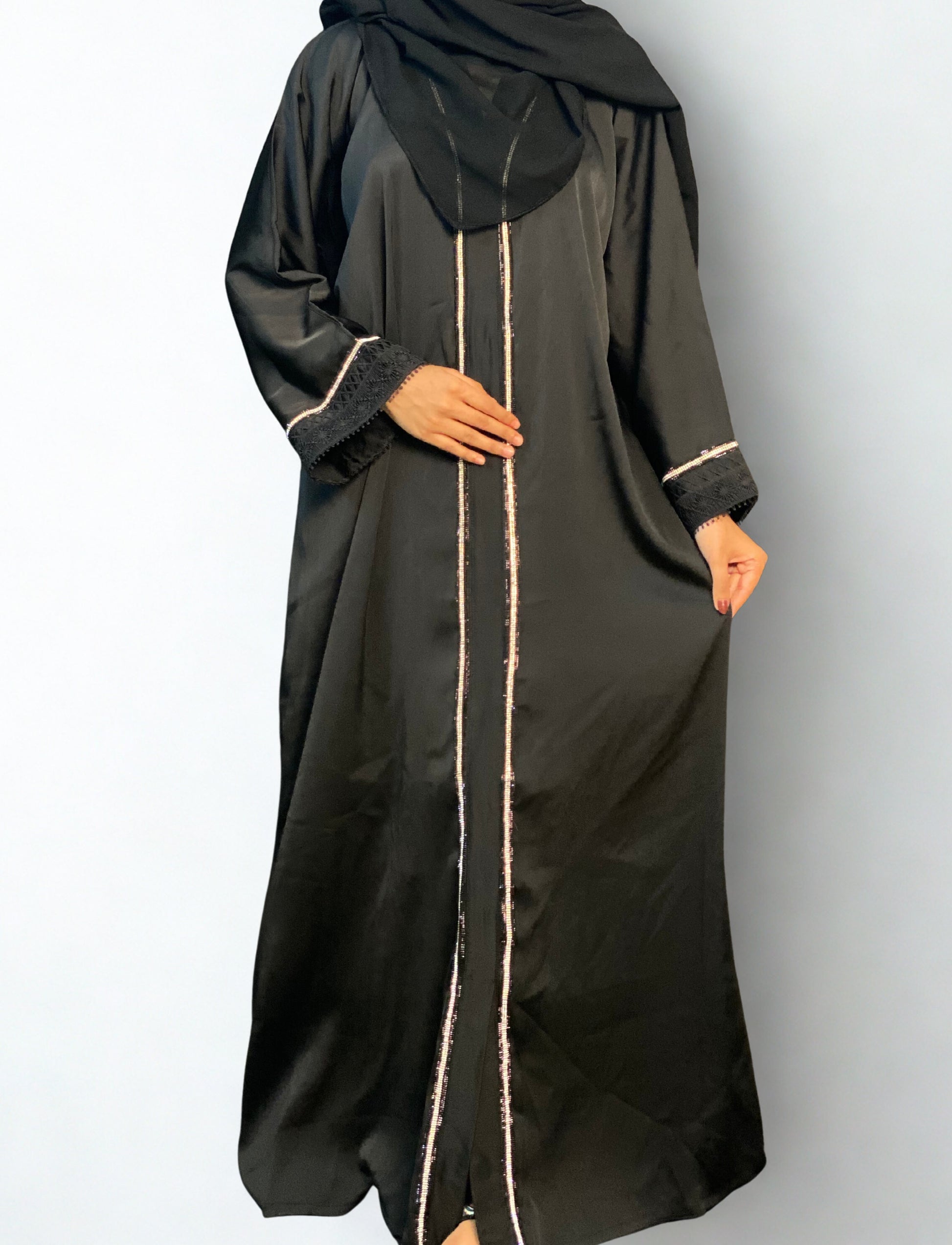 Lutfaz Premium Jafran Fabric Signature Borka - Black